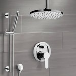 Remer SFR50 Chrome Shower Set with Rain Ceiling Shower Head and Hand Shower